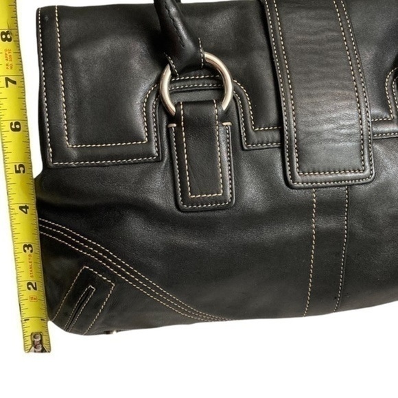 COACH vintage Y2K 8A11 Soho Hamptons Flap Leather Satchel in Black - Picture 3 of 12